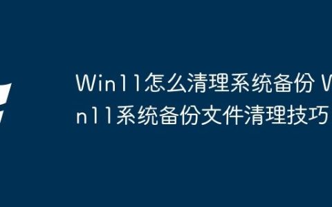 Win11怎么清理系统备份 Win11系统备份文件清理技巧