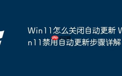 Win11怎么关闭自动更新 Win11禁用自动更新步骤详解