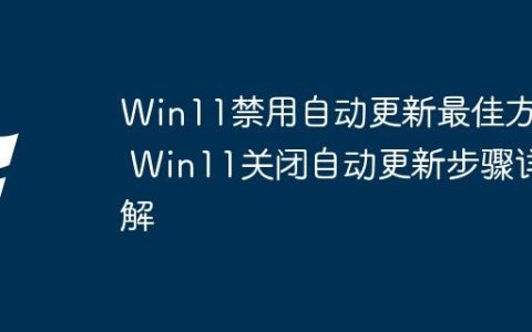 Win11禁用自动更新最佳方案 Win11关闭自动更新步骤详解