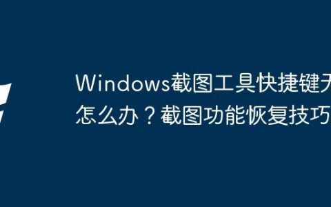 Windows截图工具快捷键无效怎么办？截图功能恢复技巧