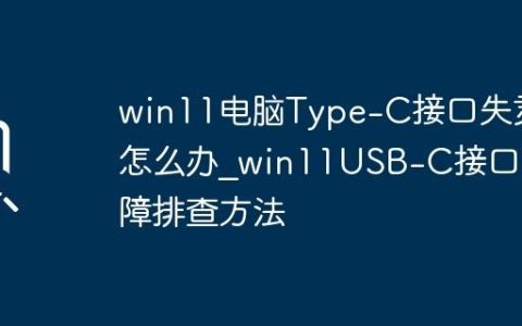 win11电脑Type-C接口失灵怎么办_win11USB-C接口故障排查方法