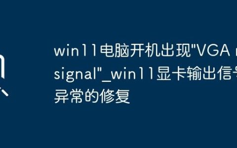 win11电脑开机出现”VGA no signal”_win11显卡输出信号异常的修复