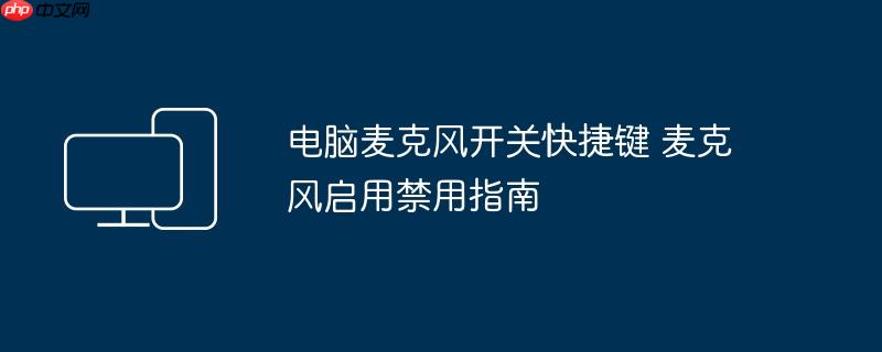 电脑麦克风开关快捷键 麦克风启用禁用指南