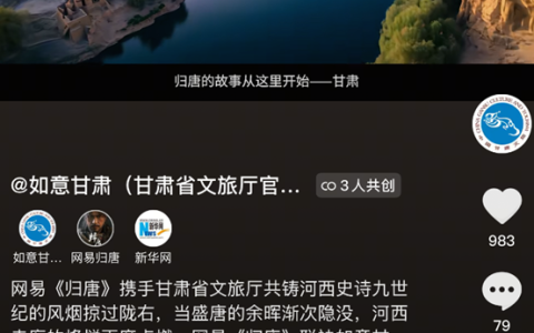 甘肃省文旅厅宣布与《归唐》合作，支持开发组古迹扫描等工作