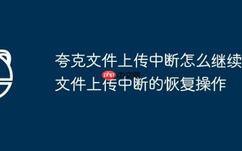 夸克文件上传中断怎么继续 文件上传中断的恢复操作