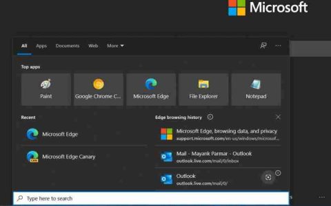 微软Edge浏览器测试与Win10/11整合数据 标签搜索到来