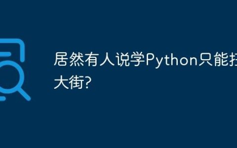 居然有人说学Python只能扫大街?