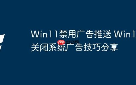 Win11禁用广告推送 Win11关闭系统广告技巧分享
