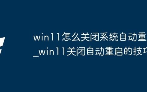 win11怎么关闭系统自动重启_win11关闭自动重启的技巧