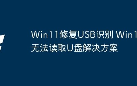 Win11修复USB识别 Win11无法读取U盘解决方案