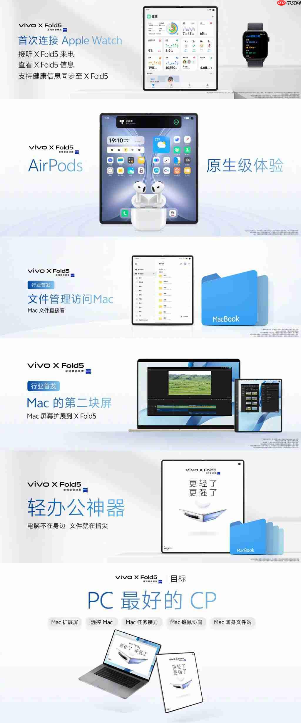 全球最轻大折叠 vivo X Fold5 正式发布,售价 6999 元起!