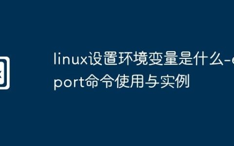linux设置环境变量是什么-export命令使用与实例