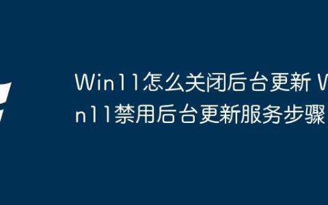 Win11怎么关闭后台更新 Win11禁用后台更新服务步骤