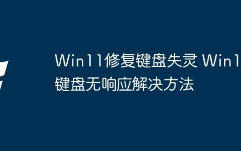 Win11修复键盘失灵 Win11键盘无响应解决方法