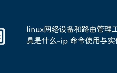 linux网络设备和路由管理工具是什么-ip 命令使用与实例