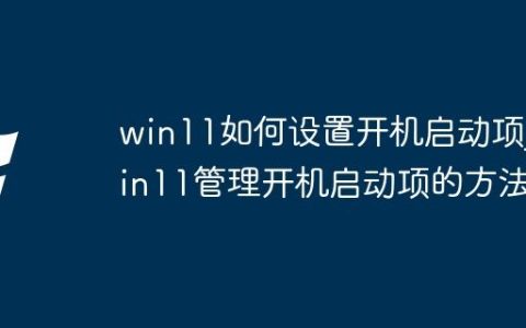 win11如何设置开机启动项_win11管理开机启动项的方法