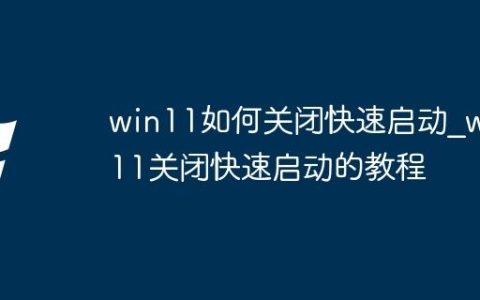 win11如何关闭快速启动_win11关闭快速启动的教程
