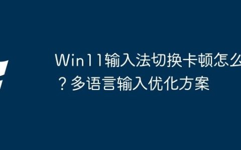 Win11输入法切换卡顿怎么办？多语言输入优化方案