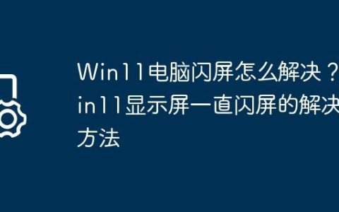 Win11电脑闪屏怎么解决？Win11显示屏一直闪屏的解决方法