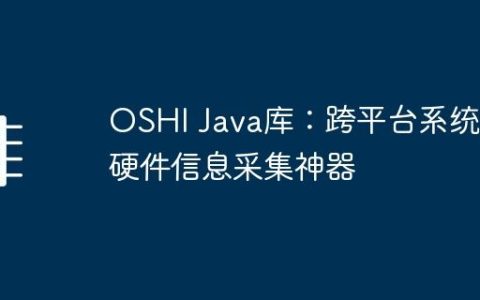 OSHI Java库：跨平台系统与硬件信息采集神器