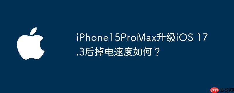 iPhone15ProMax升级iOS 17.3后掉电速度如何?