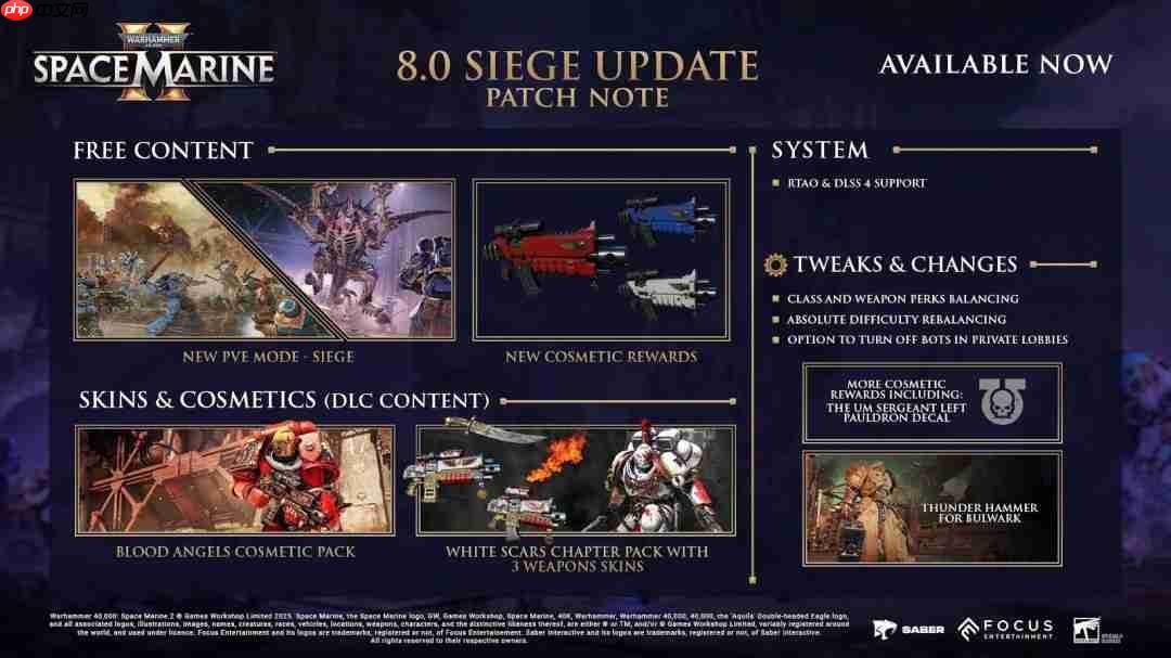 《战锤40K：星际战士2》9月重大更新！新职业武器和DLC！