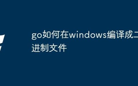 go如何在windows编译成二进制文件