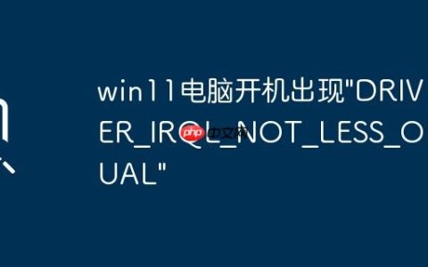 win11电脑开机出现”DRIVER_IRQL_NOT_LESS_OR_EQUAL”