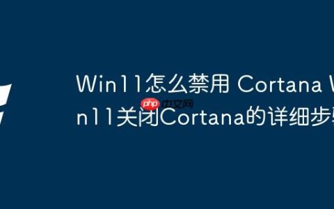 Win11怎么禁用 Cortana Win11关闭Cortana的详细步骤
