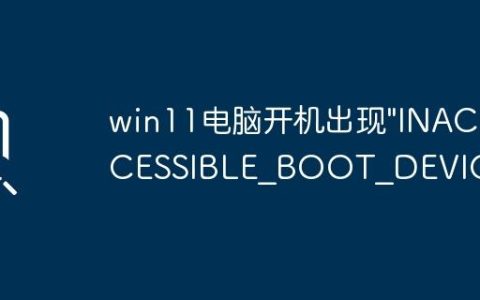 win11电脑开机出现”INACCESSIBLE_BOOT_DEVICE”