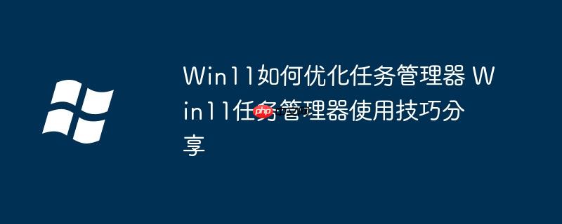 Win11如何优化任务管理器 Win11任务管理器使用技巧分享