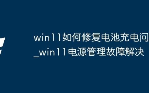 win11如何修复电池充电问题_win11电源管理故障解决