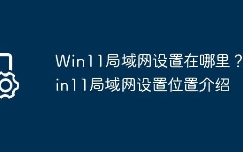 Win11局域网设置在哪里？Win11局域网设置位置介绍