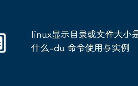 linux显示目录或文件大小是什么-du 命令使用与实例