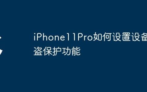 iPhone11Pro如何设置设备被盗保护功能