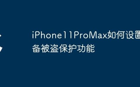 iPhone11ProMax如何设置设备被盗保护功能