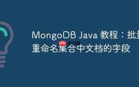 MongoDB Java 教程：批量重命名集合中文档的字段