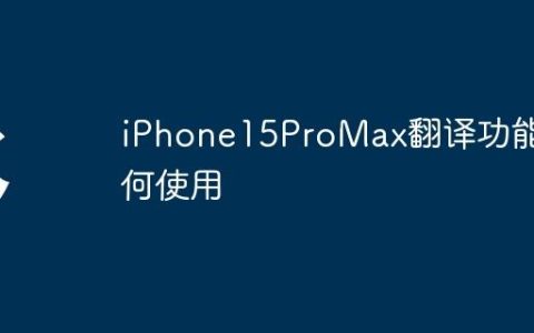 iPhone15ProMax翻译功能如何使用