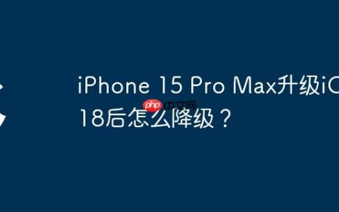 iPhone 15 Pro Max升级iOS 18后怎么降级？