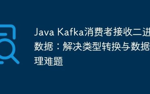 Java Kafka消费者接收二进制数据：解决类型转换与数据处理难题