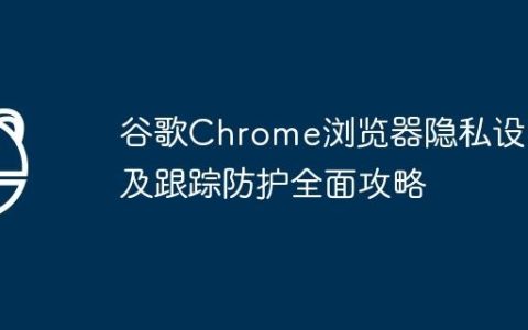 谷歌Chrome浏览器隐私设置及跟踪防护全面攻略