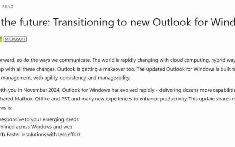 微软反驳“新版 Outlook 是垃圾”：其在稳定性、性能及安全性方面实现均提升，并带来多种新功能