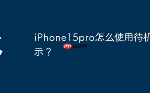 iPhone15pro怎么使用待机显示？
