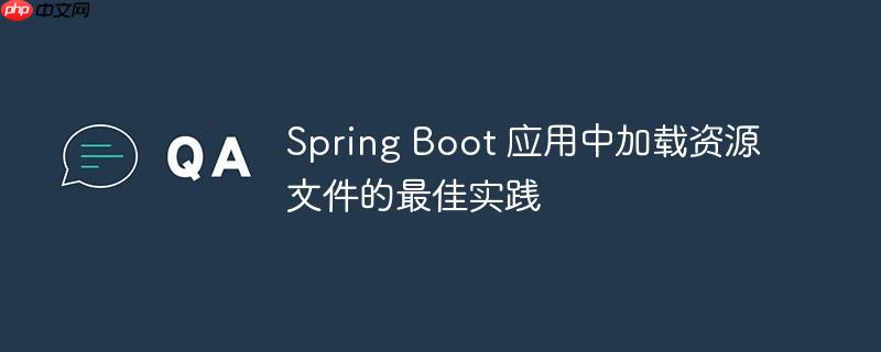 Spring Boot 应用中加载资源文件的最佳实践