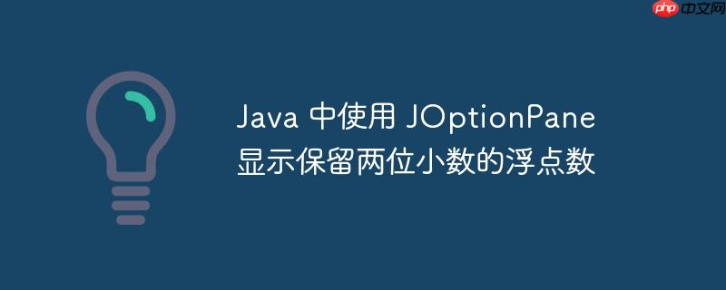 java 中使用 joptionpane 显示保留两位小数的浮点数