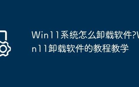Win11系统怎么卸载软件?Win11卸载软件的教程教学