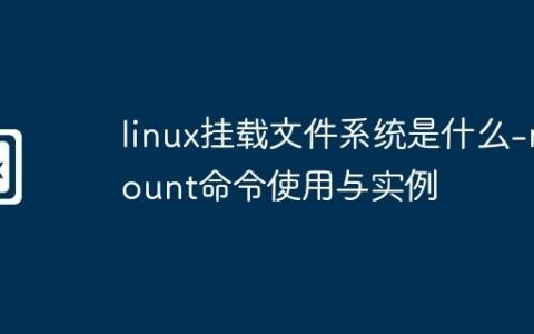 linux挂载文件系统是什么-mount命令使用与实例