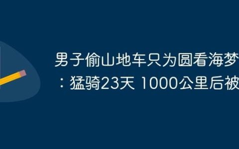 男子偷山地车只为圆看海梦 ：猛骑23天 1000公里后被抓