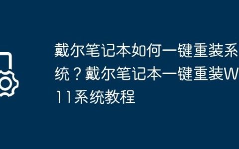 戴尔笔记本如何一键重装系统？戴尔笔记本一键重装Win11系统教程