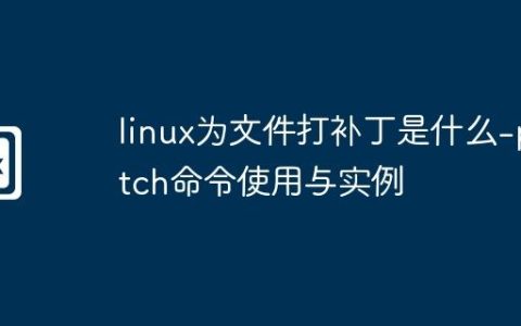 linux为文件打补丁是什么-patch命令使用与实例
